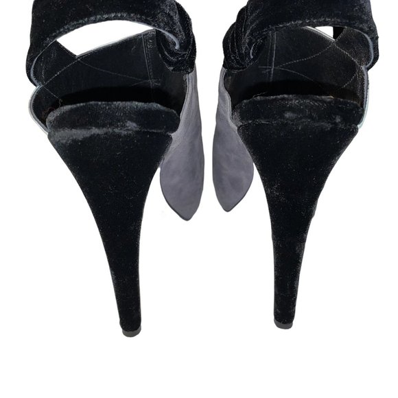 Aperlai Nero Velluto Color Block Leather Suede High Heels EU39 8.5 Stiletto - Picture 12 of 13